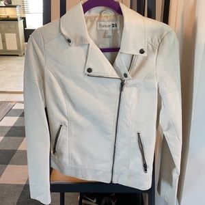 Faux leather motorcycle jacket